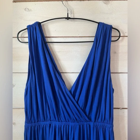 Banana Republic Elegant Blue Maxi Dress sz S Slit - Picture 2 of 6